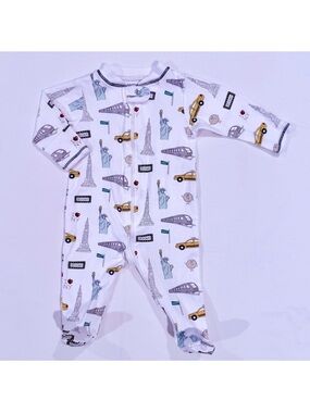Baby Noomie New York City Footie Boys 0-3M Girls Pima Cotton Sleeper Pajamas NYC
